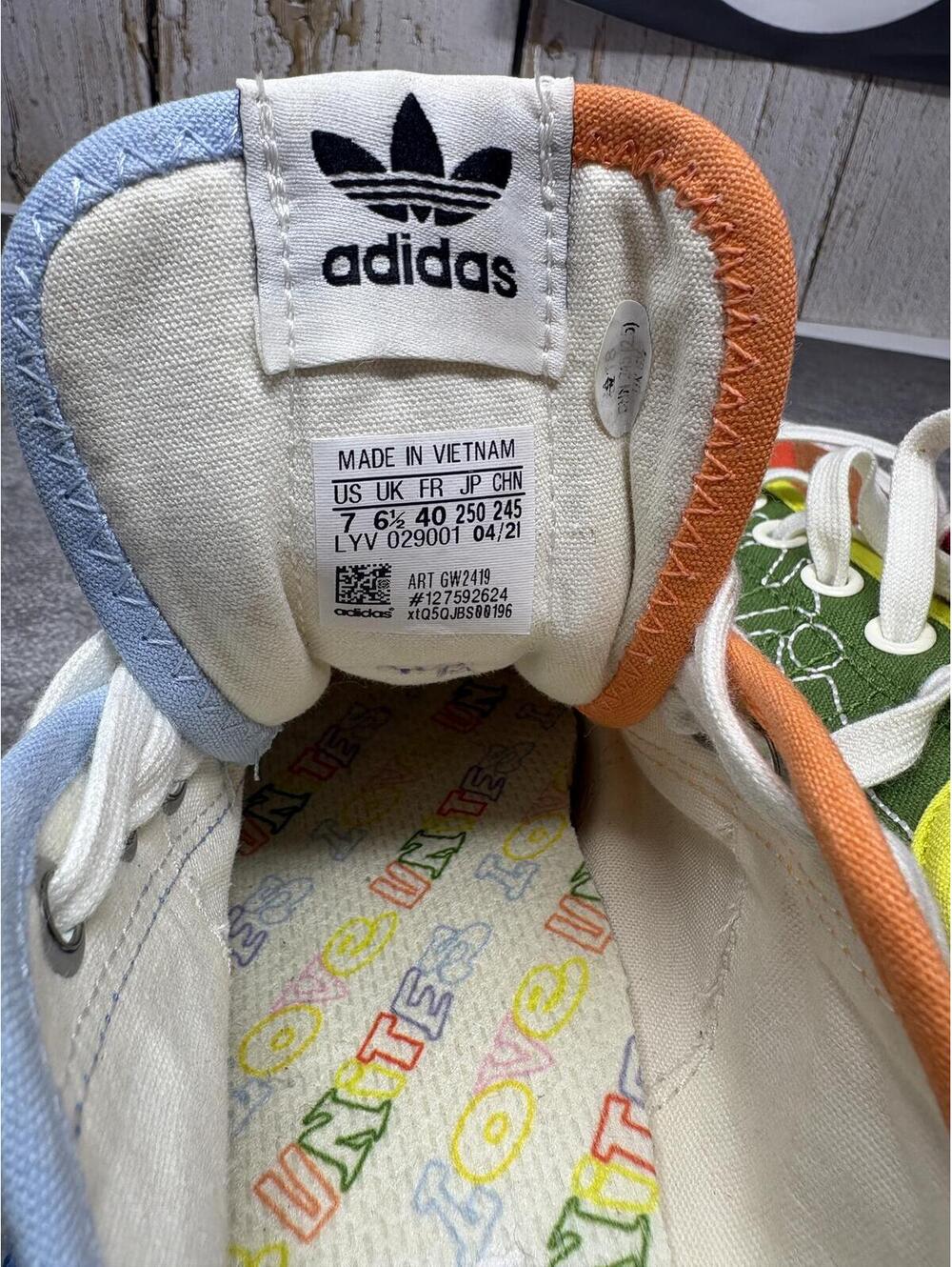 Adidas Originals Nizza Love Unites Pride Rainbow GW2419 Size 7 Womens 8.5 - Picture 5 of 7
